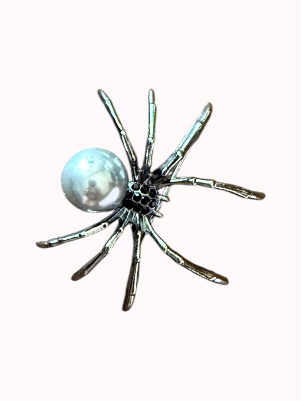FREE WITH $30+ gunmetal spider brooch/pin